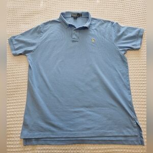 Polo Ralph Lauren Men's Light Blue Polo Shirt Short Sleeve Classic Fit XL Logo